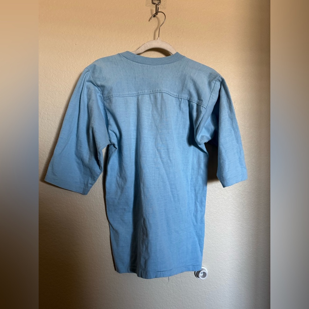 70s UCLA 3/4 Sleeve Cotton Jersey T-Shirt Artex Sz M Single Stitch Blue - Picture 7 of 8
